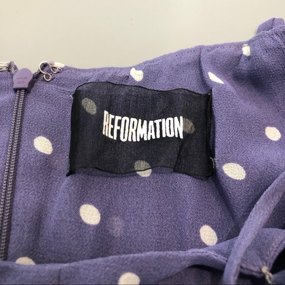 Reformation Tamara Viola Dress - purple polka dot - Picture 8 of 12